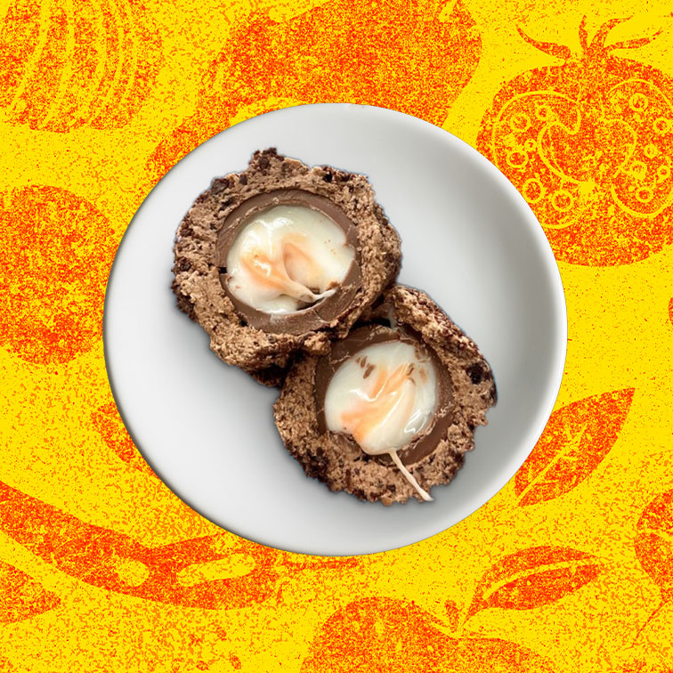 Creme egg scotch egg